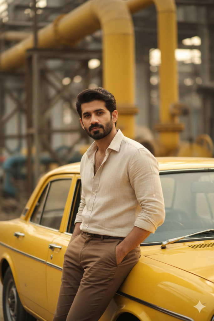 yellow Car in Construction Site Prompt