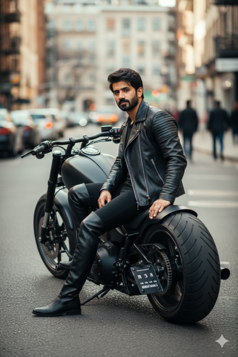 man on motorcyle in street