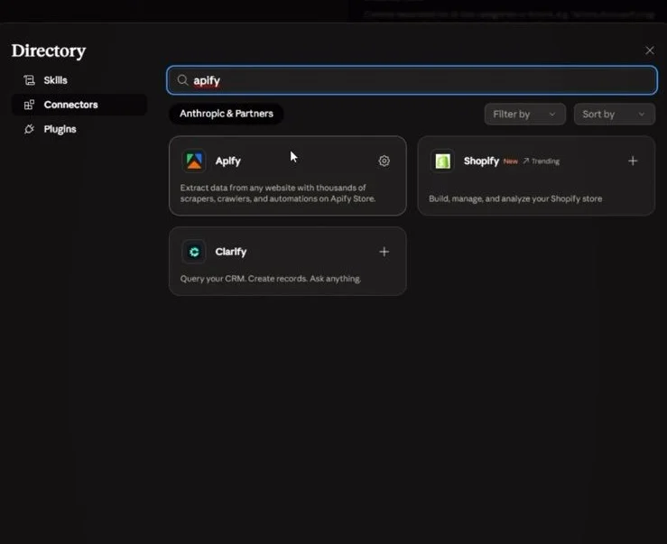 connecting apify to claude for job on linkedin
