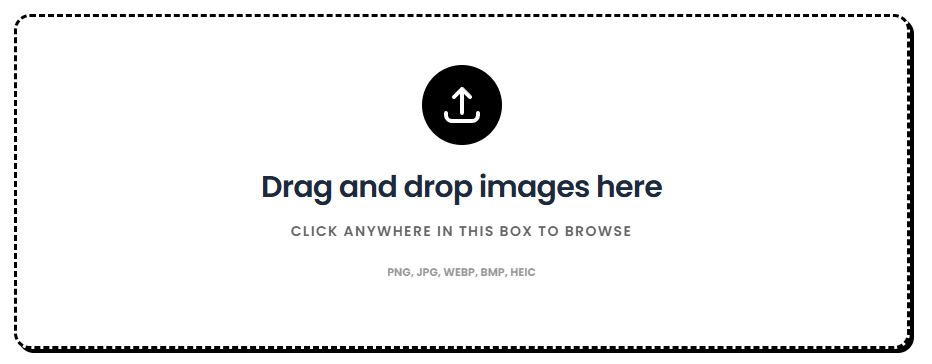 Drag and drop area of image to gif converter tool.